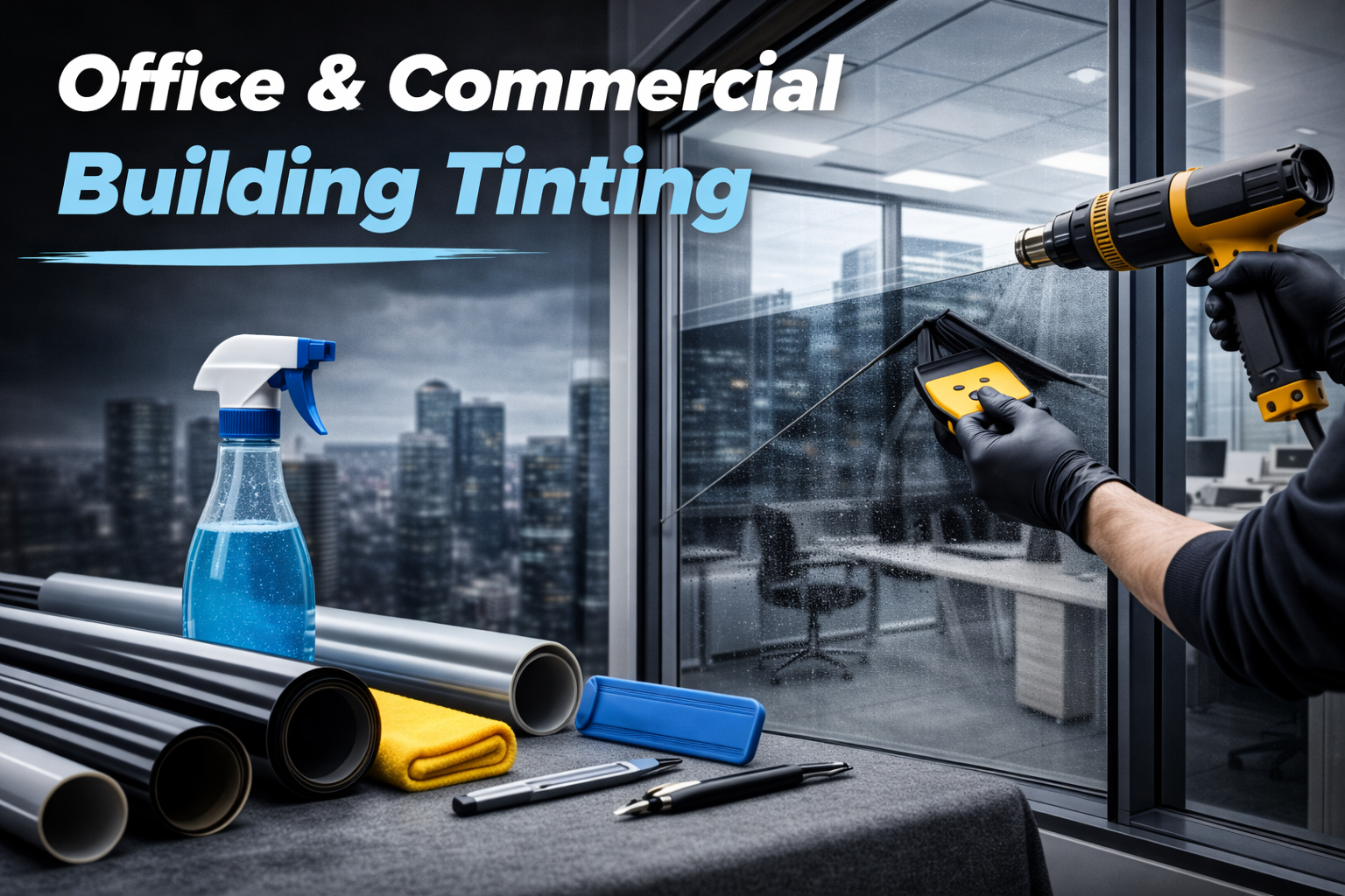 Office and commercial building tinting